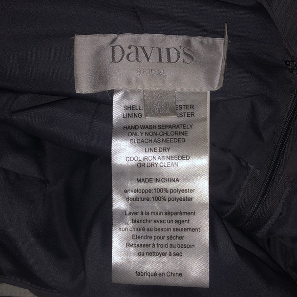 NWT David's Bridal surplice tank long chiffon bridesmaid pewter column gown - Picture 9 of 10